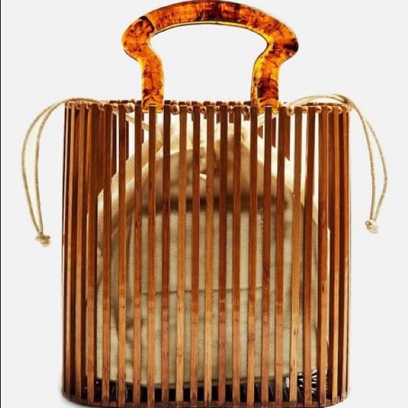 Ella & Elly Brown Handbags - NWT Ella & Elly Brown Wood Resin-Handle Satchel